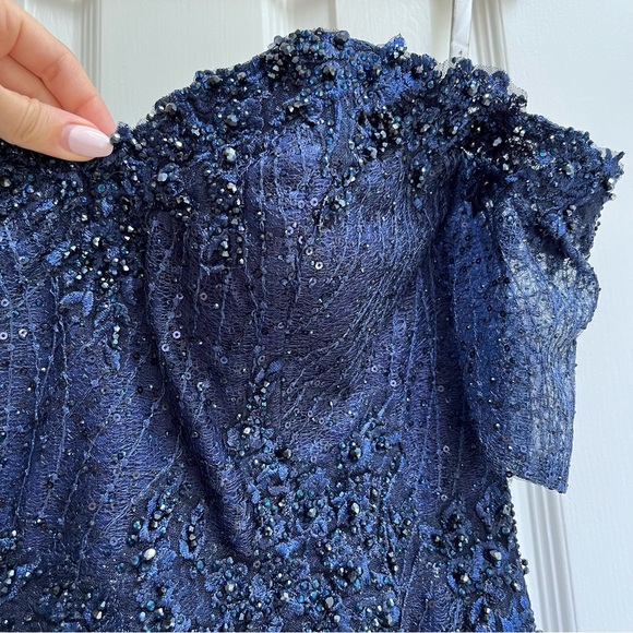 [rina dimontella] formal sweetheart embellished column gown blue - Picture 9 of 16